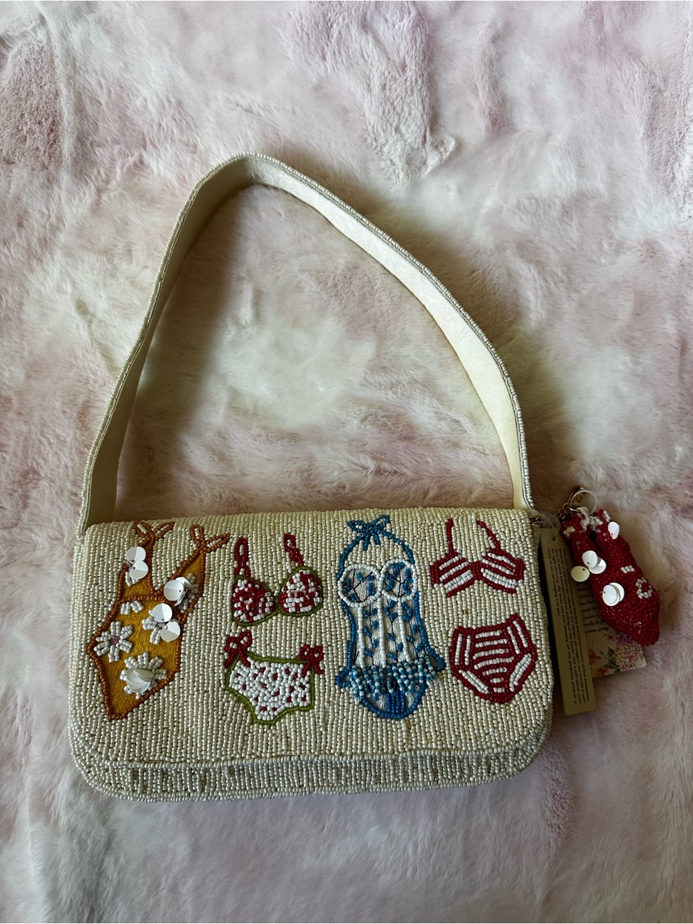 Bathing Suit Bikini - Beaded Shoulder Bag Purse - Handcrafted in India NWT